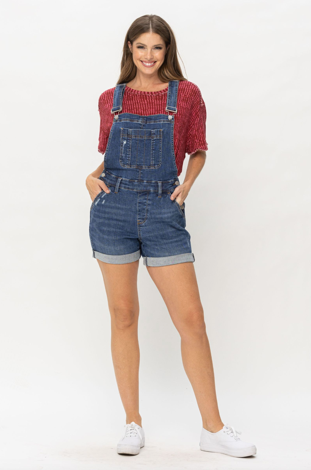 Judy Blue Double Cuff Short Overalls