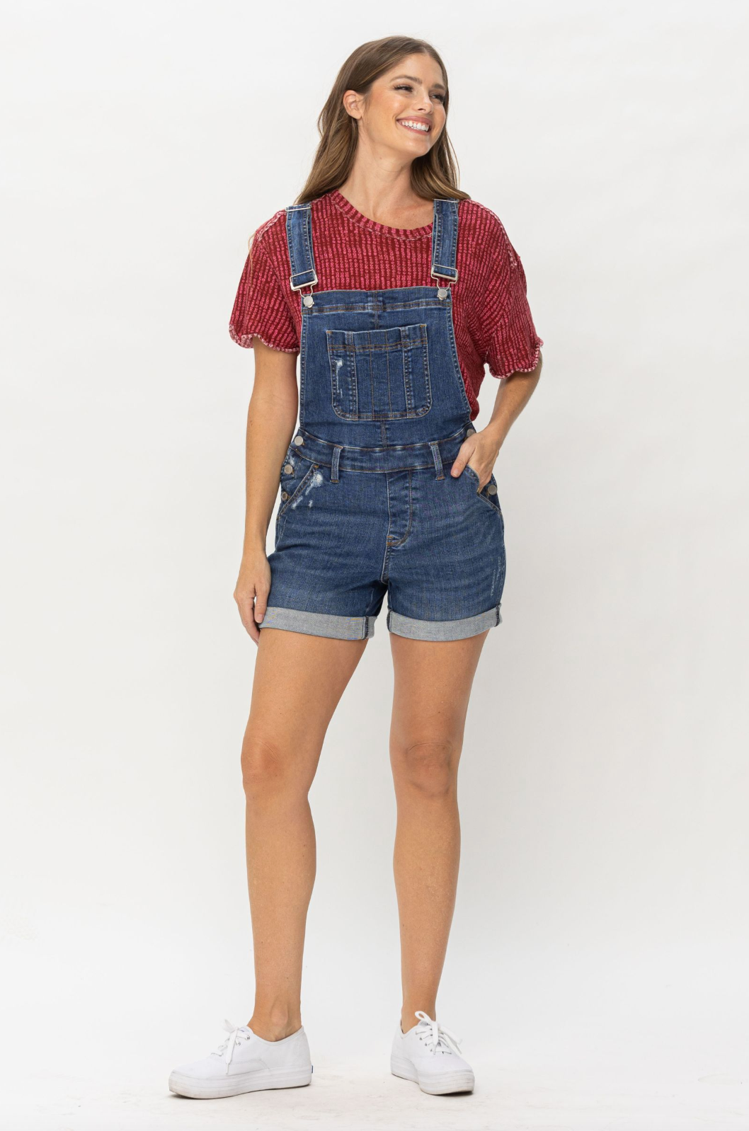 Judy Blue Double Cuff Short Overalls