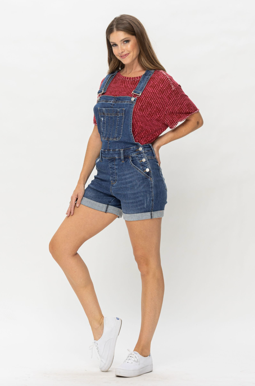 Judy Blue Double Cuff Short Overalls