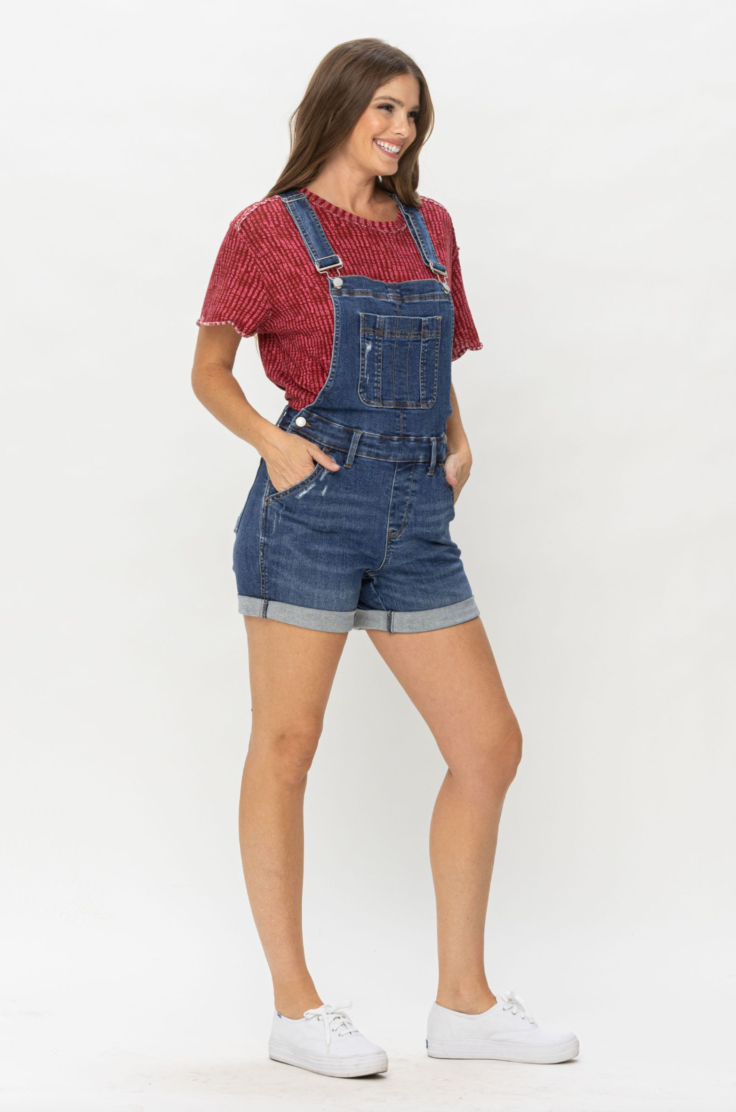 Judy Blue Double Cuff Short Overalls