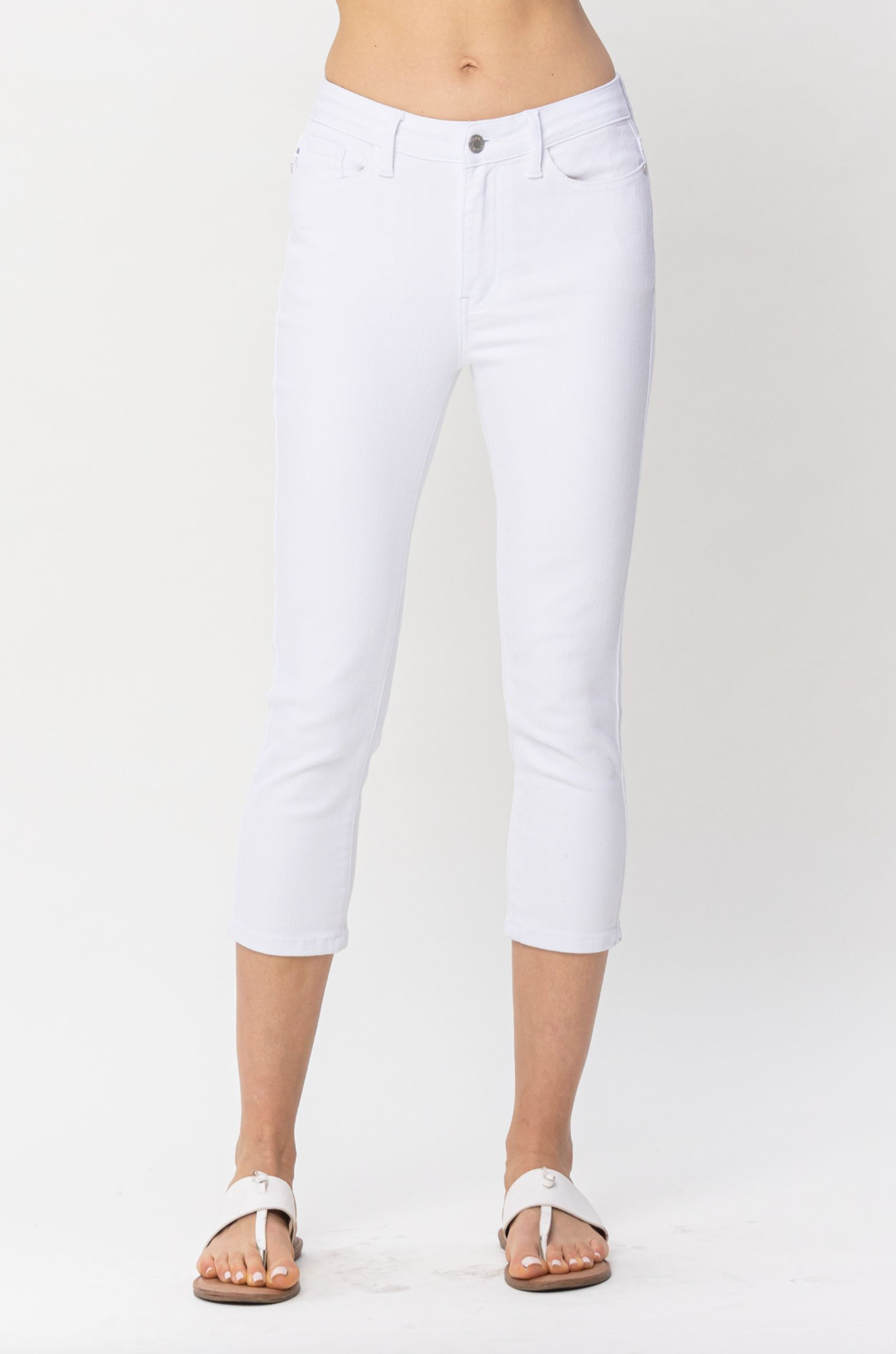 Judy Blue White Capri Jeans