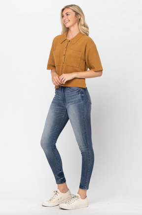 Judy Blue Tummy Control Skinny Jeans - Contrast Wash