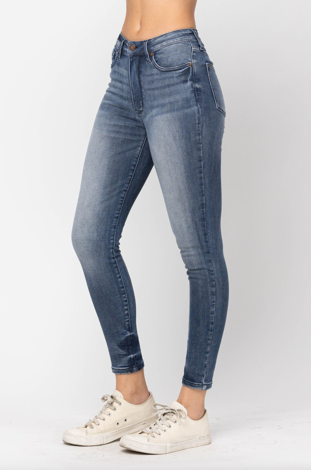 Judy Blue Tummy Control Skinny Jeans - Contrast Wash