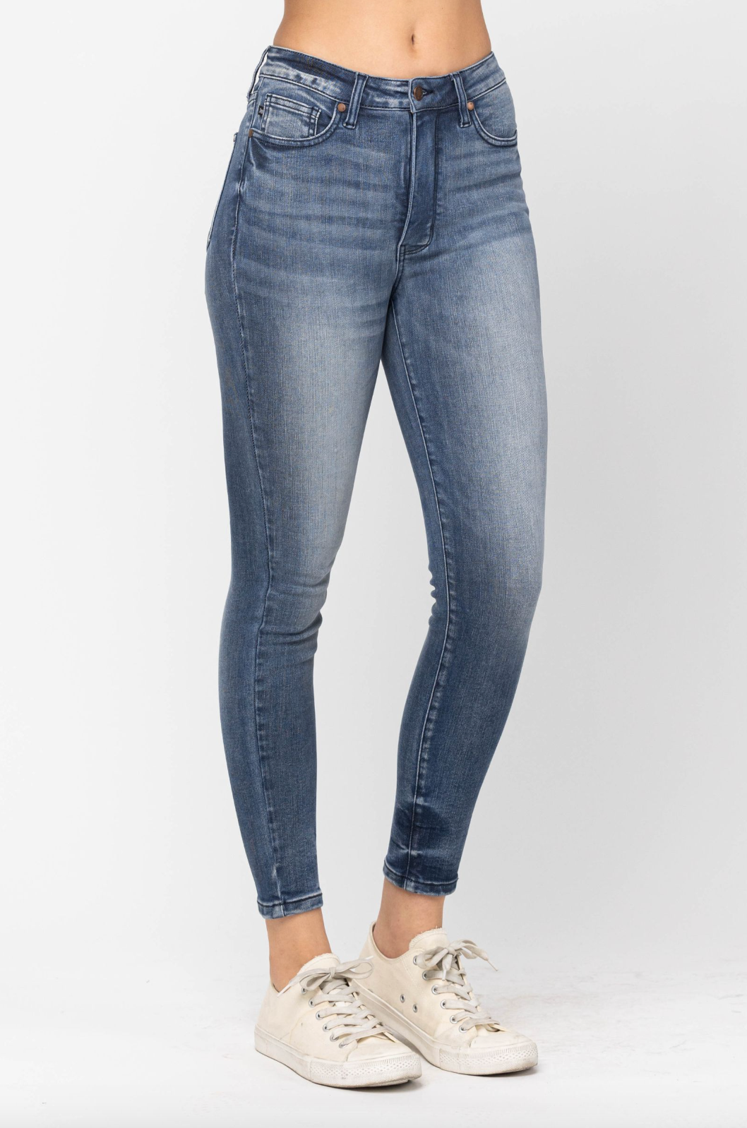 Judy Blue Tummy Control Skinny Jeans - Contrast Wash