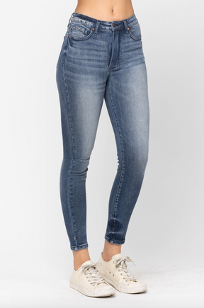 Judy Blue Tummy Control Skinny Jeans - Contrast Wash