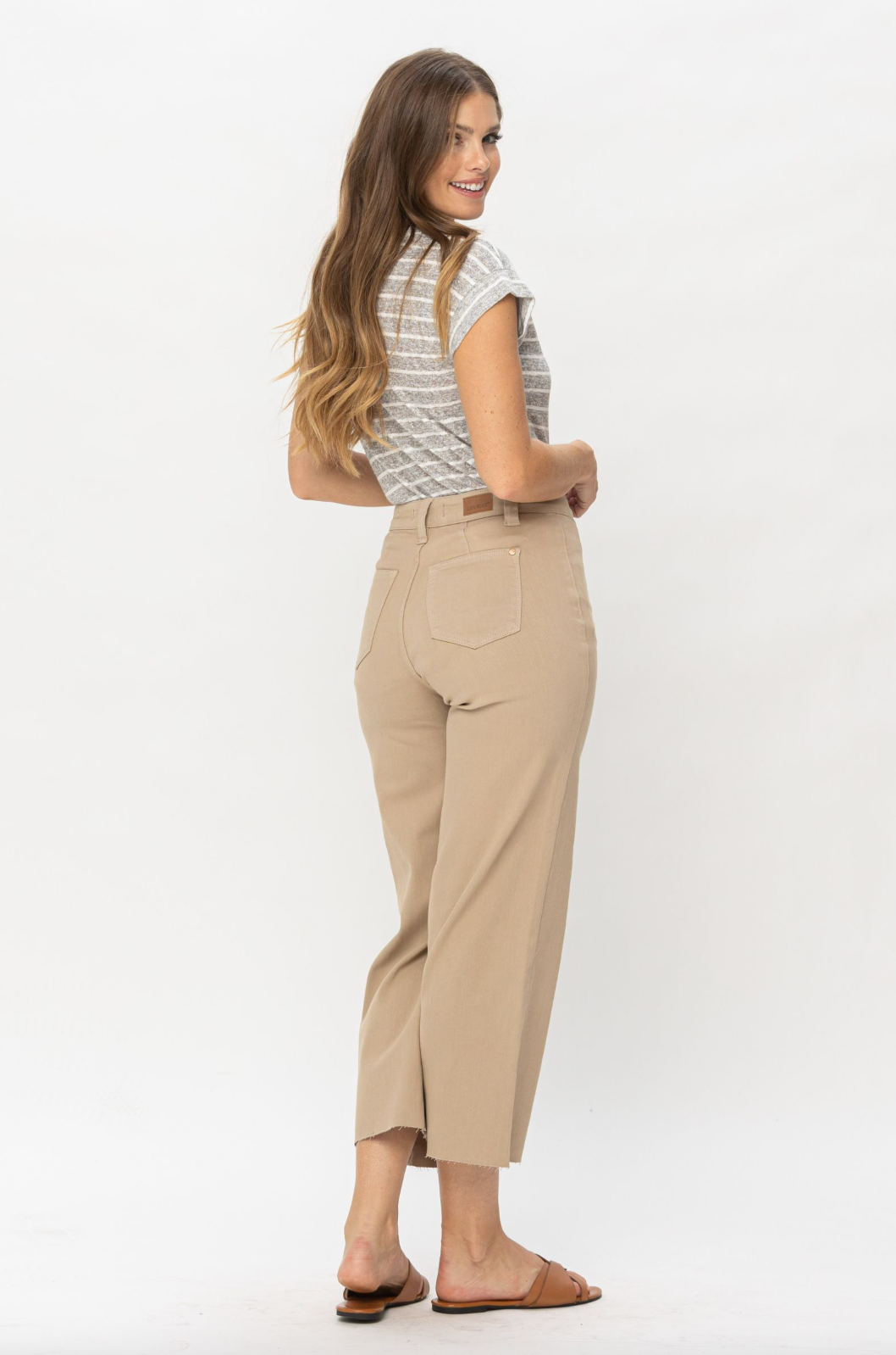 Judy Blue Khaki Wide Leg Crops