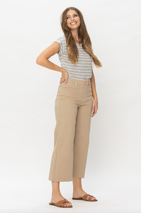 Judy Blue Khaki Wide Leg Crops