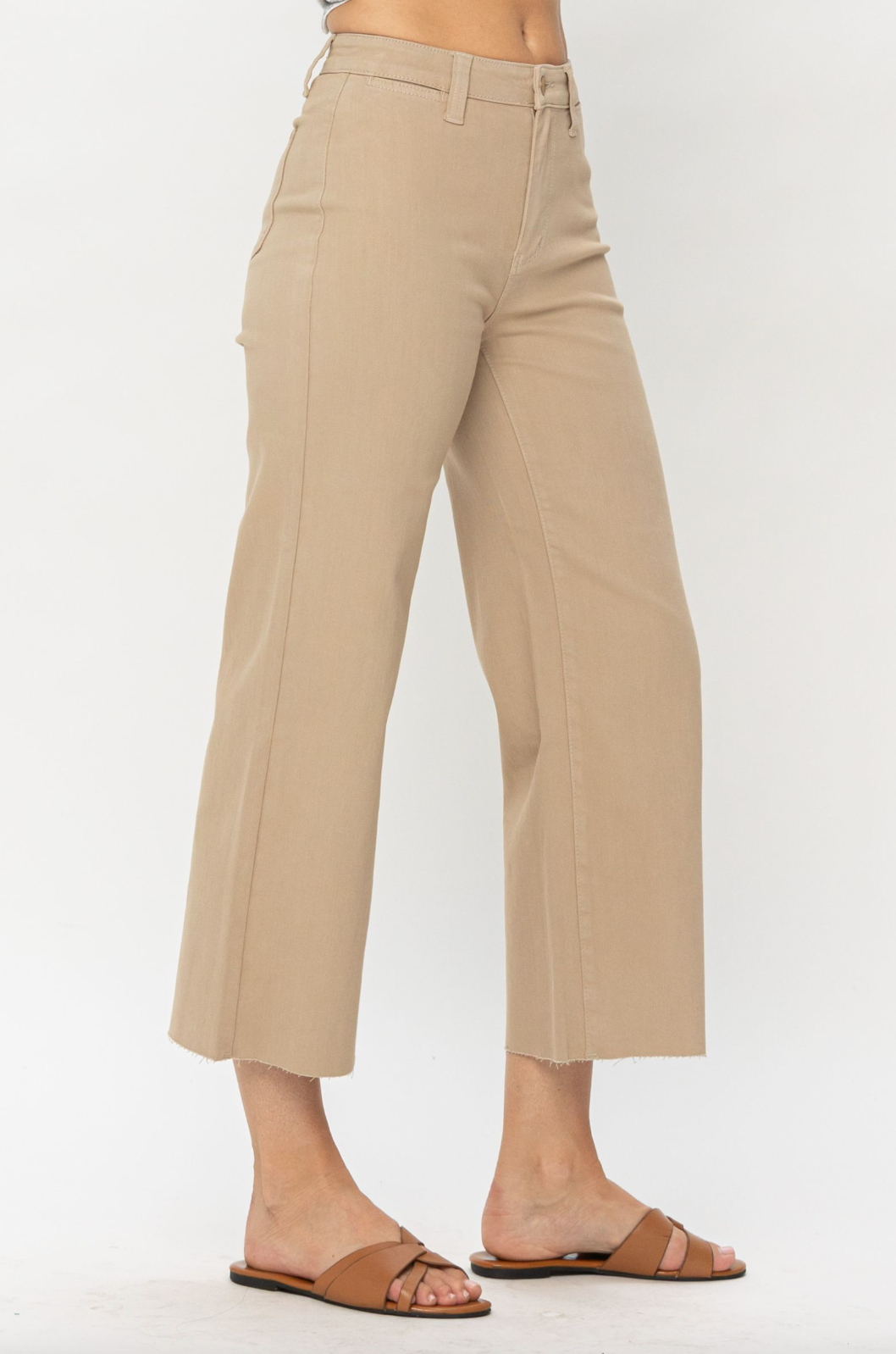 Judy Blue Khaki Wide Leg Crops