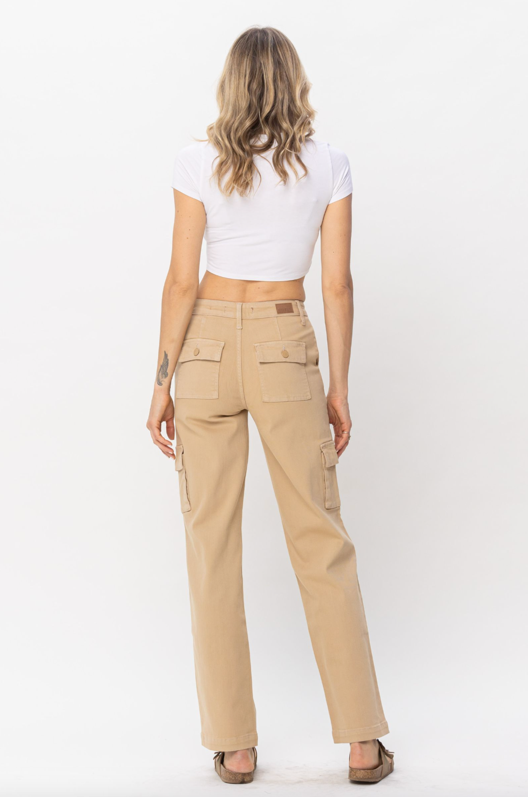 Judy Blue Khaki Cargo Straight Leg Pants