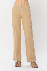 Judy Blue Khaki Cargo Straight Leg Pants