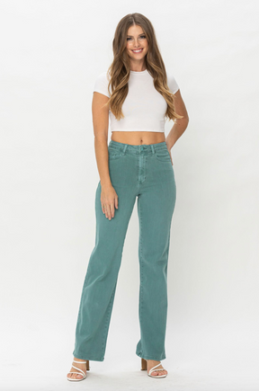 Judy Blue Straight Leg Sea Green Jeans