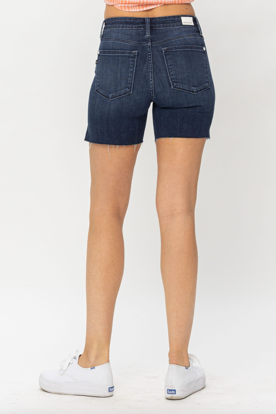 Judy Blue Mid Length Cut Off Shorts