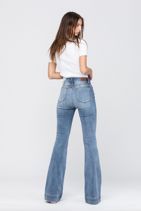 Judy Blue Medium Wash Trouser Flare Jeans