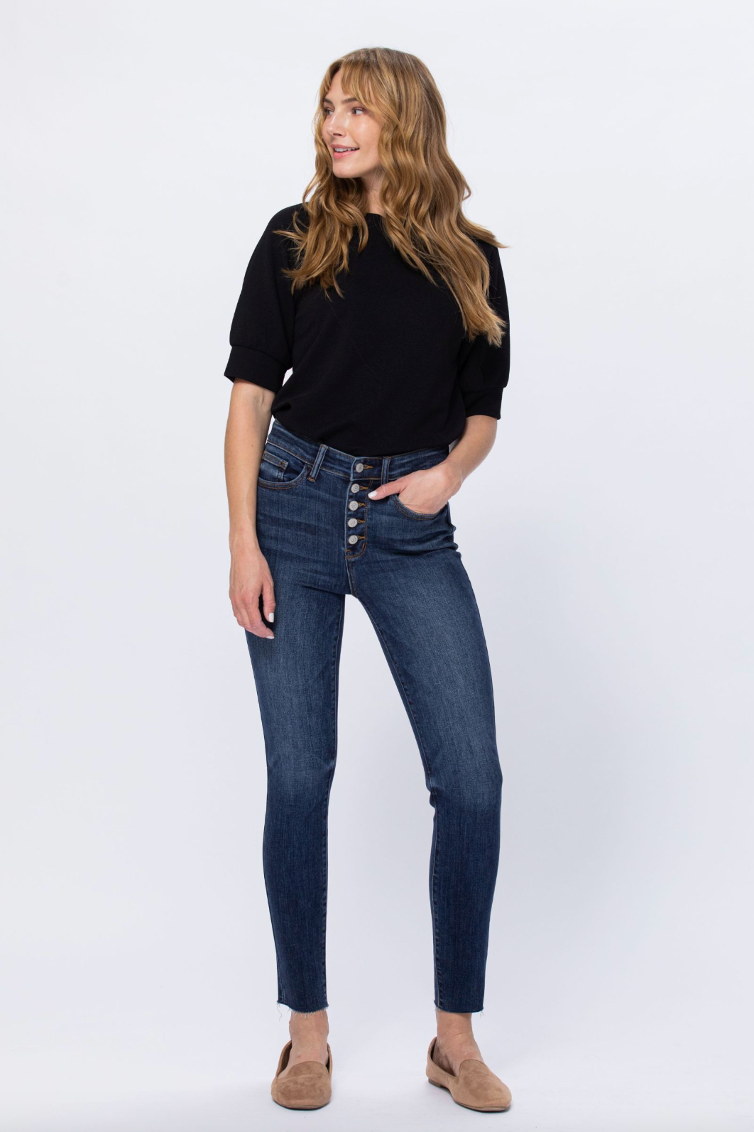 Judy Blue Button Fly Cut Off Jeans