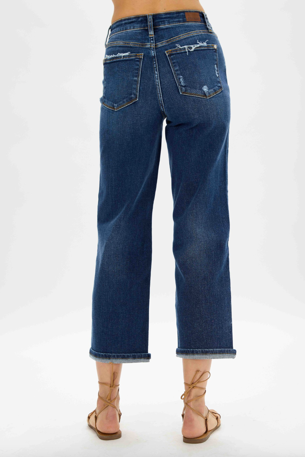 Judy Blue Destroyed Pocket Wide Leg Jeans