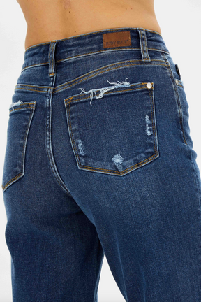 Judy Blue Destroyed Pocket Wide Leg Jeans