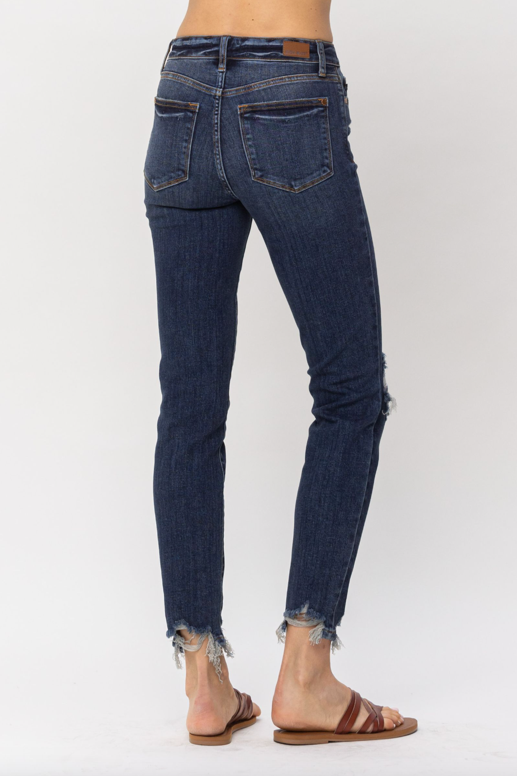 Judy Blue Chopped Hem Girlfriend Jeans