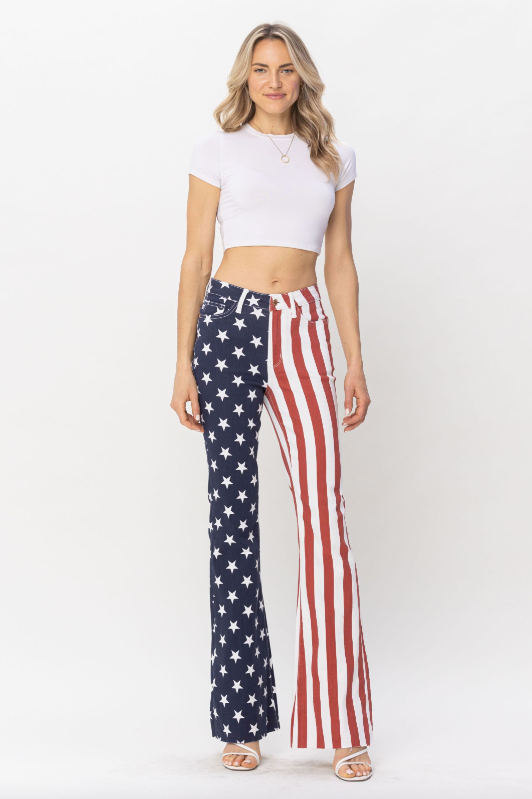 Judy Blue American Flag Print Flare Jeans