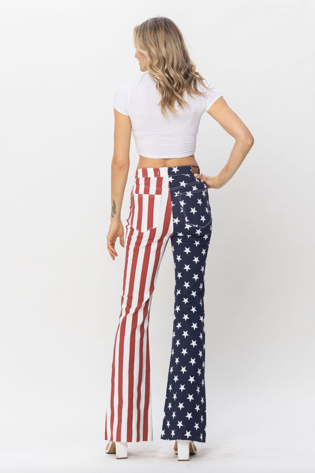 Judy Blue American Flag Print Flare Jeans