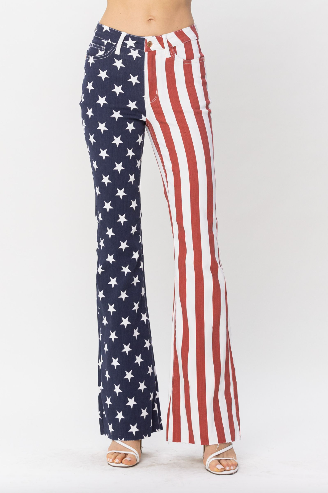 Judy Blue American Flag Print Flare Jeans
