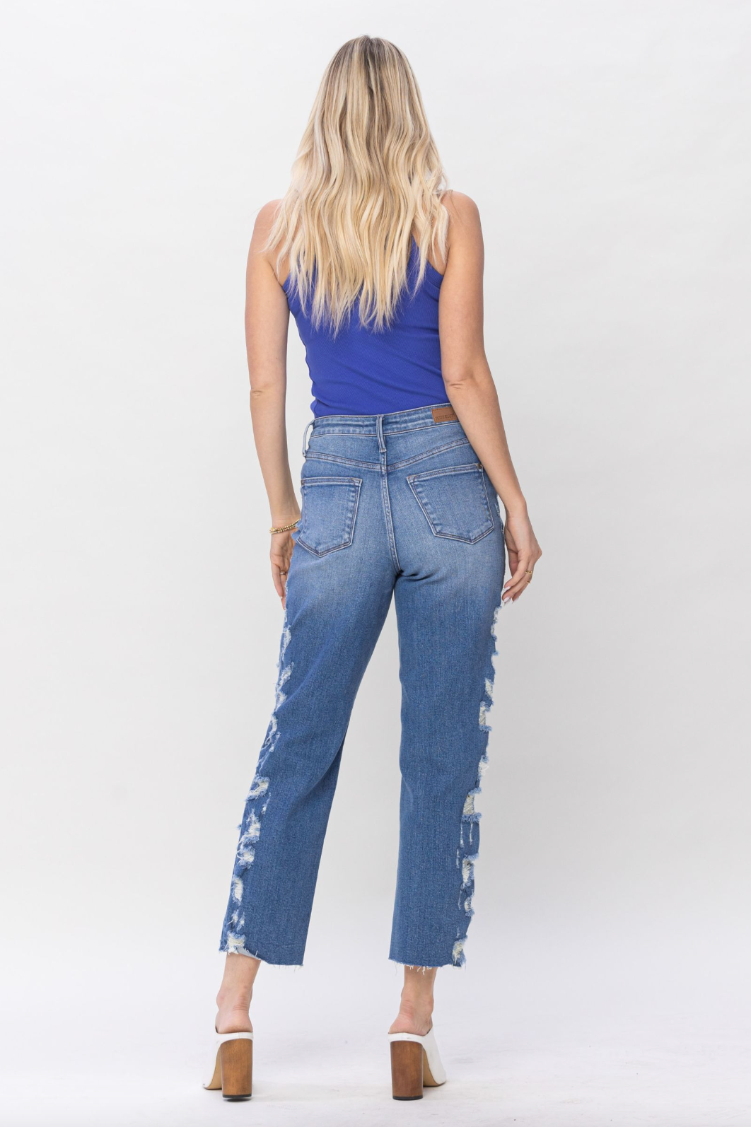 Judy Blue Destroyed Sideseam Crop Jeans