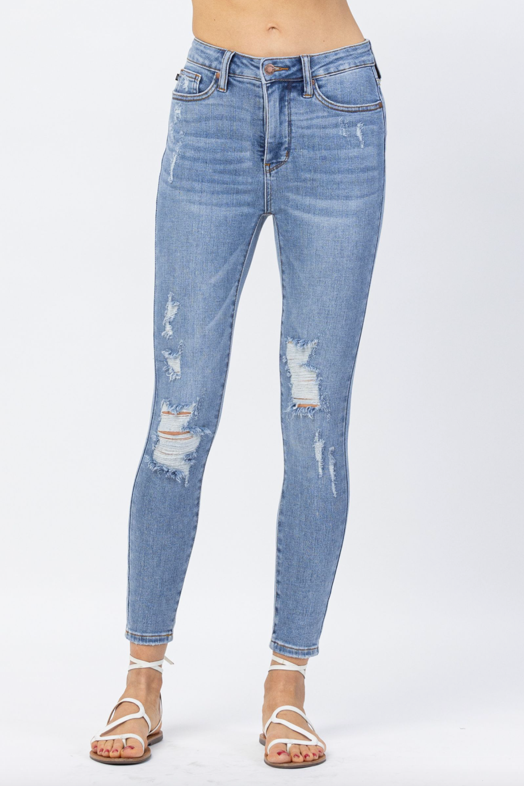 Judy Blue Destroyed Tummy Control Skinny Jeans