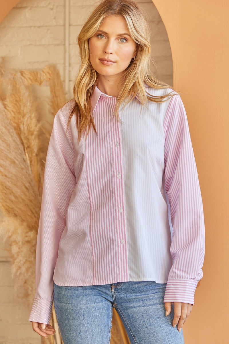 Something About You Colorblock Button Down