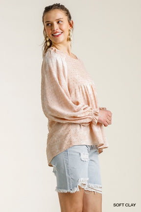 Found Out About You Blouse - Soft Clay