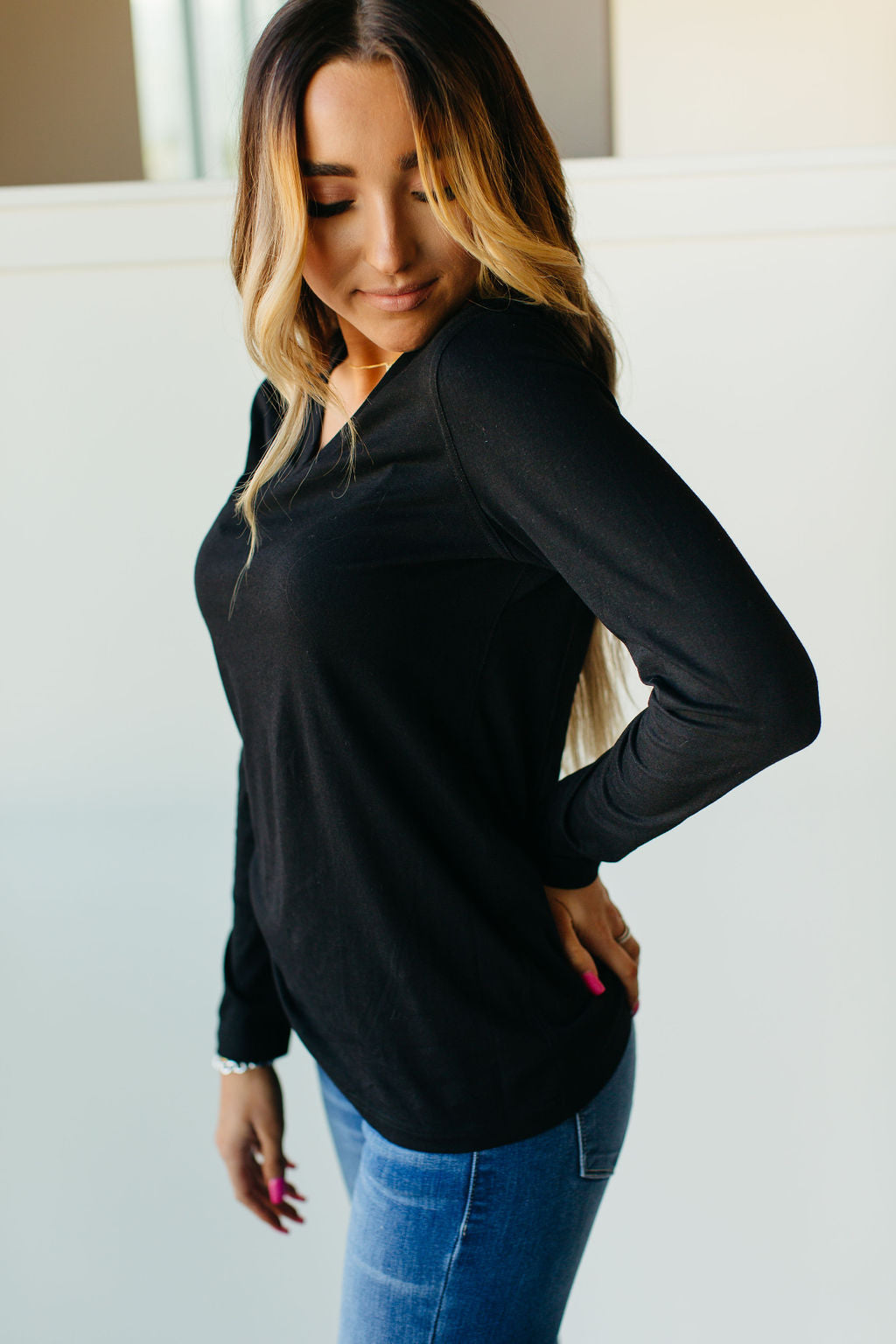 Ampersand Avenue Lulu Long Sleeve Tee - Black
