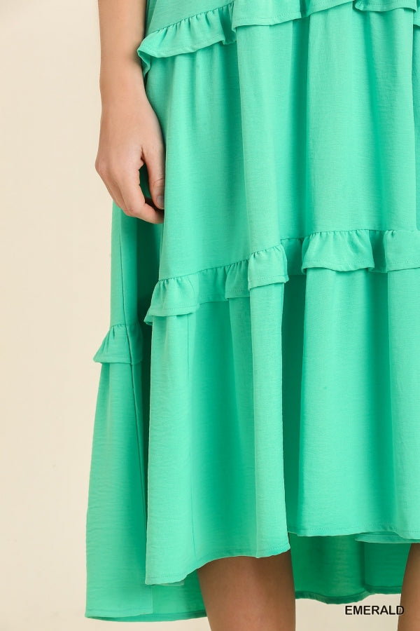 Rise Above It Tiered Midi Dress - Mint