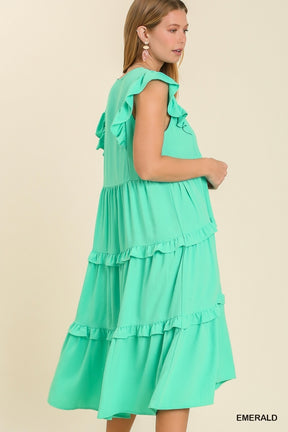 Rise Above It Tiered Midi Dress - Mint