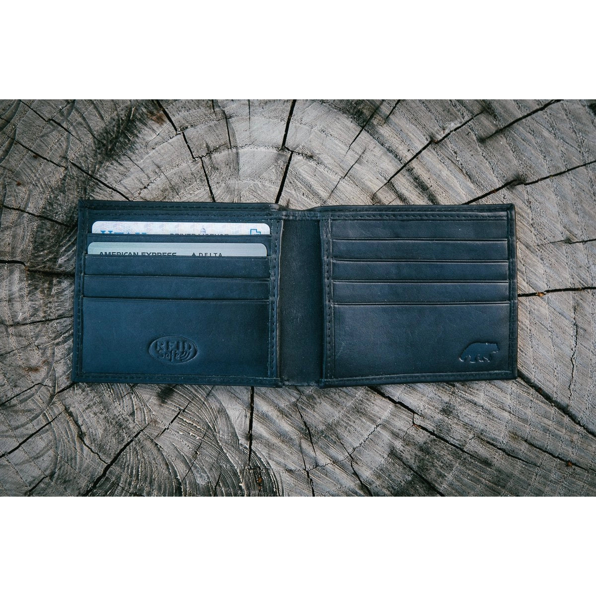 Slim RFID Bifold Wallet - Black