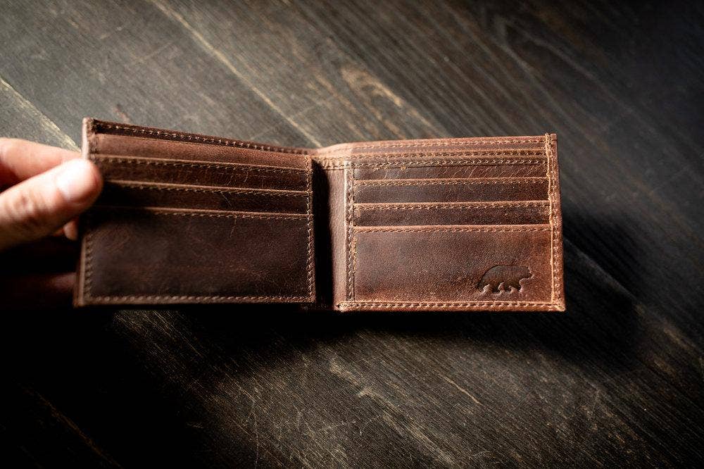 Bifold Leather Wallet - Antique Brown