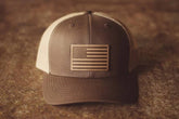 American Flag Hat - Brown Khaki