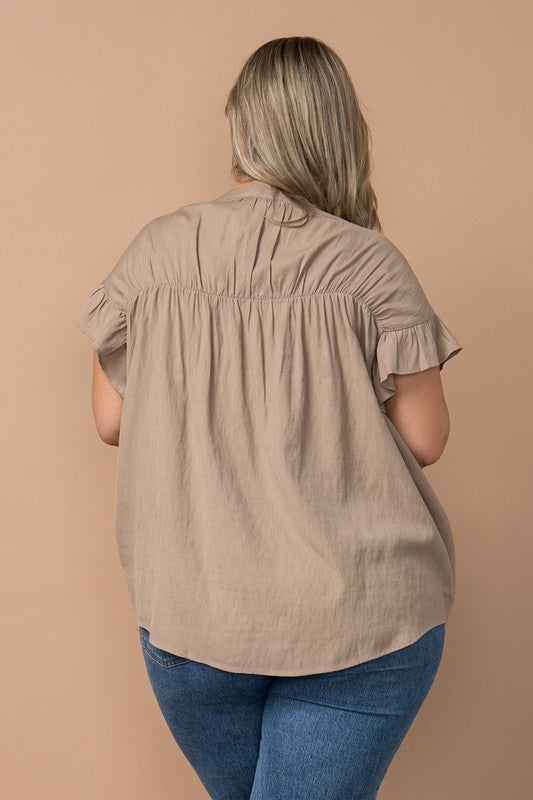 Can It Be Ruffle Button Down