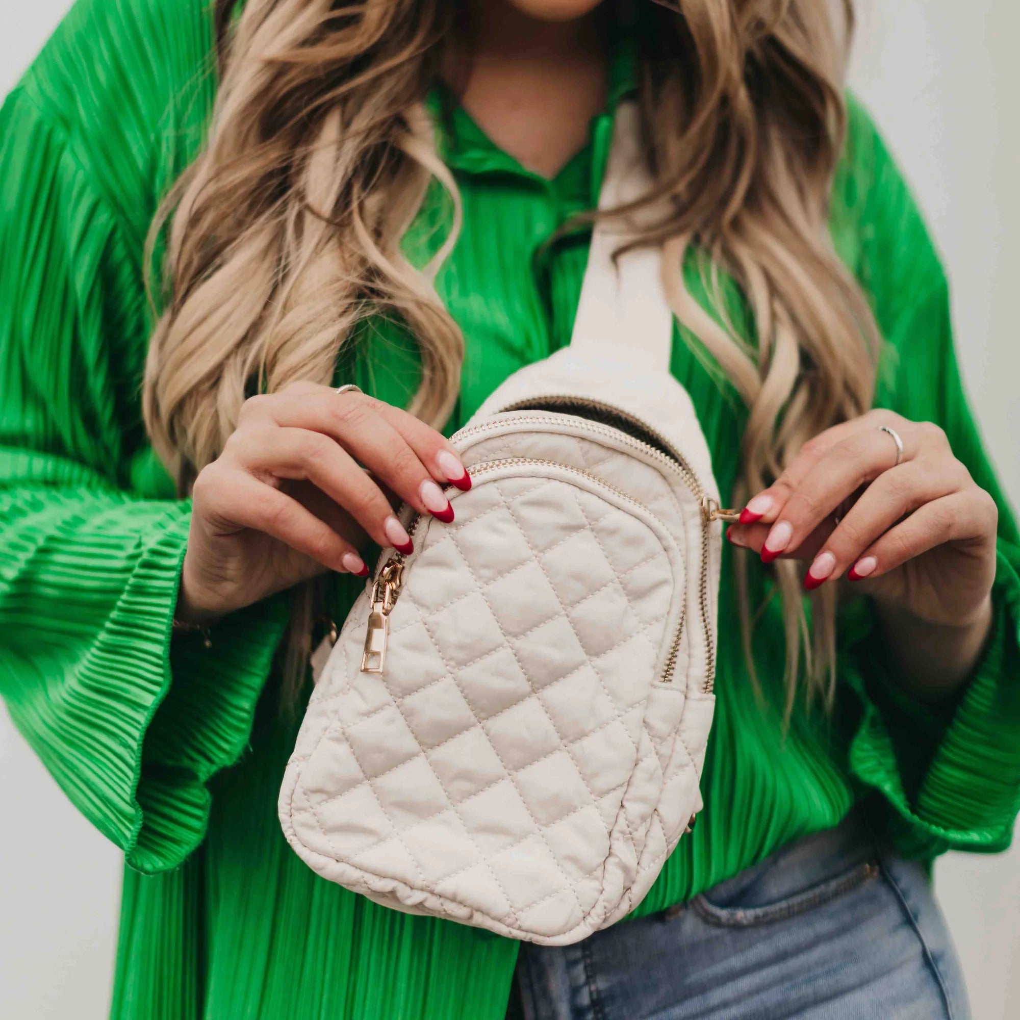 Pinelope Puffer Bum Bag - Cream