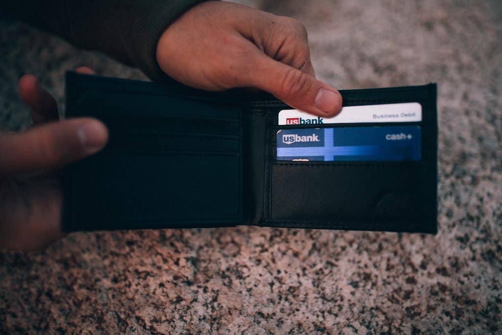 Bifold Leather Wallet - Black