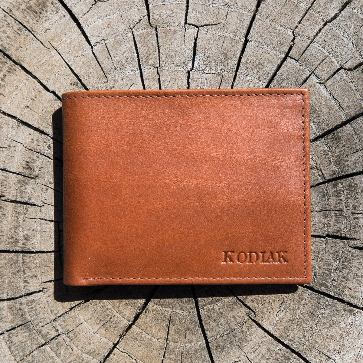 Slim RFID Bifold Wallet - Saddle