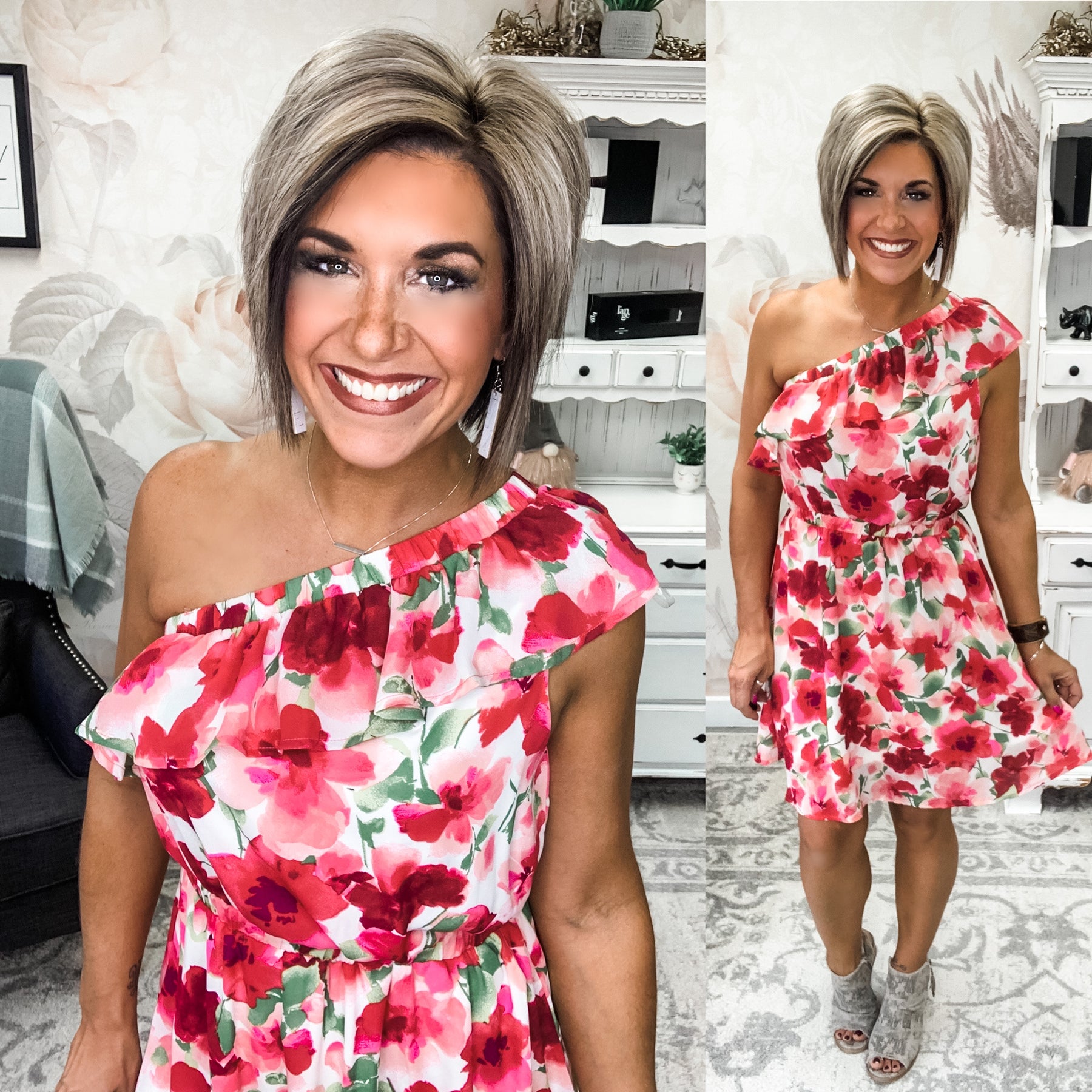 Perfectly Sunkissed Dress - Fuchsia Floral