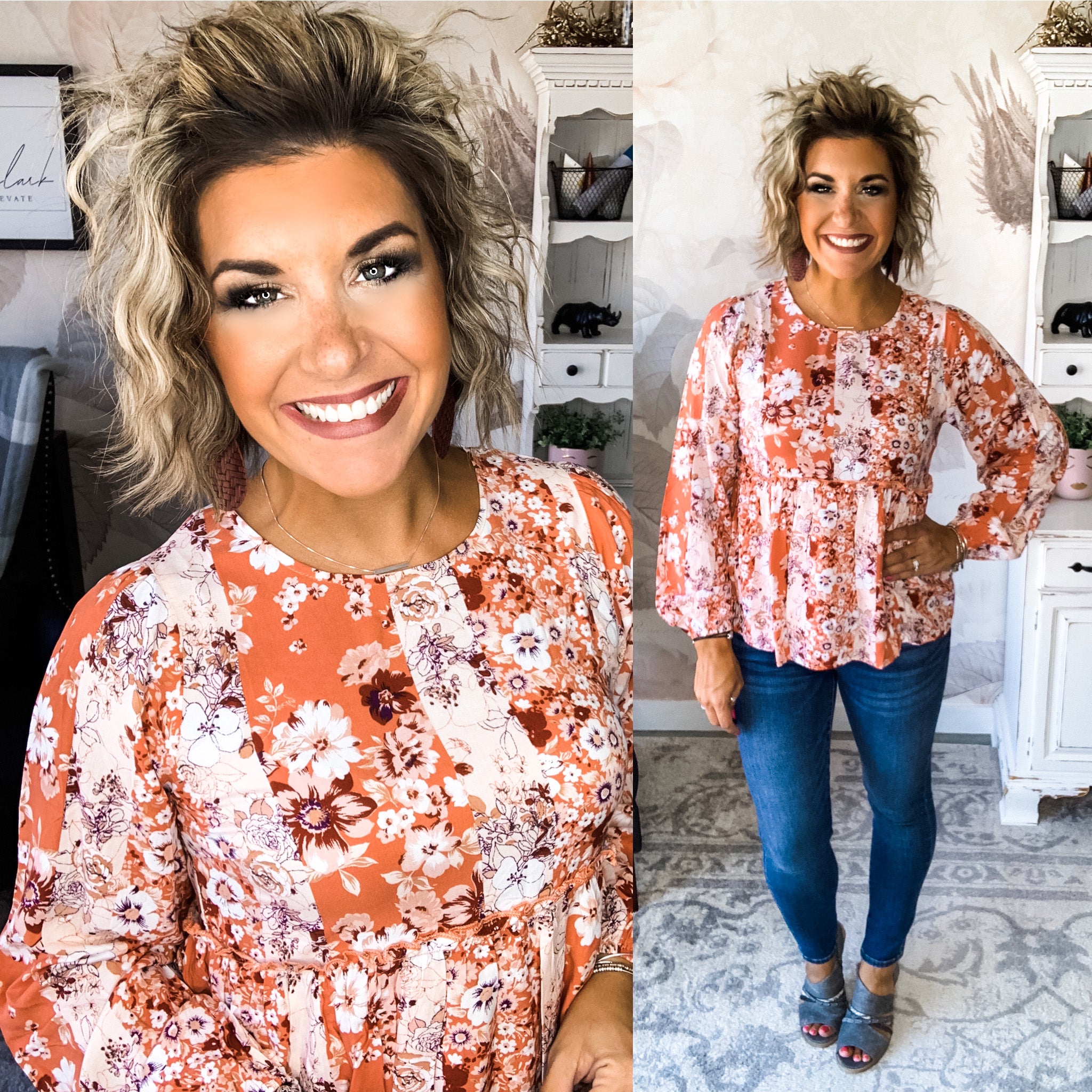 Take Me Out Blouse - Apricot
