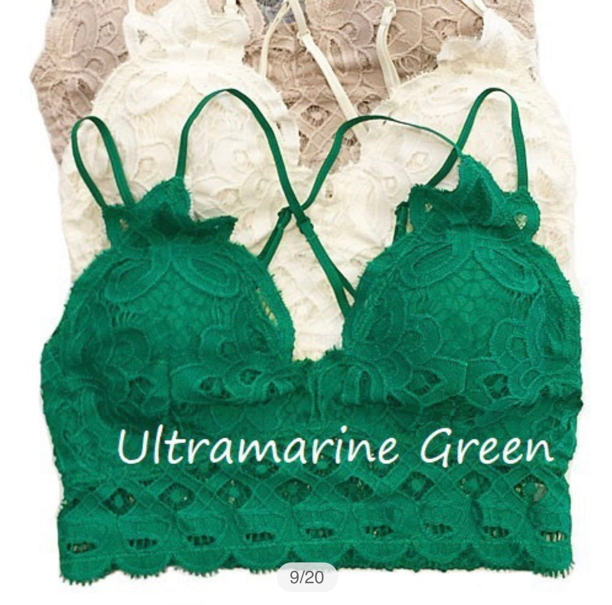This is Love Lace Bralette - Ultramarine Green