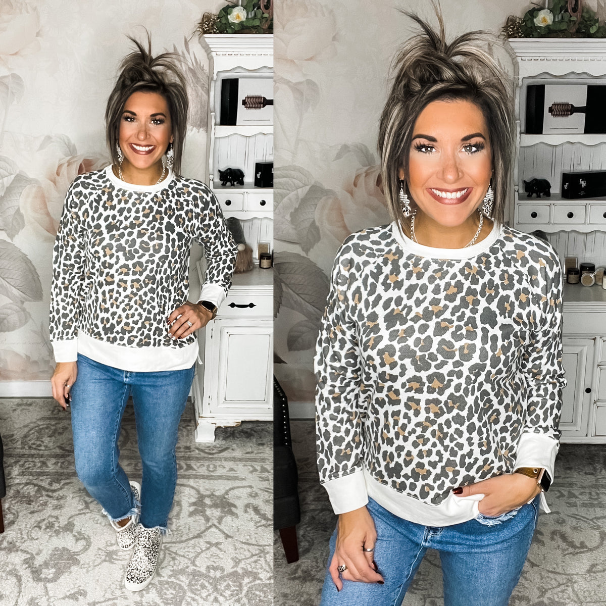 Done Leaving Leopard Pullover