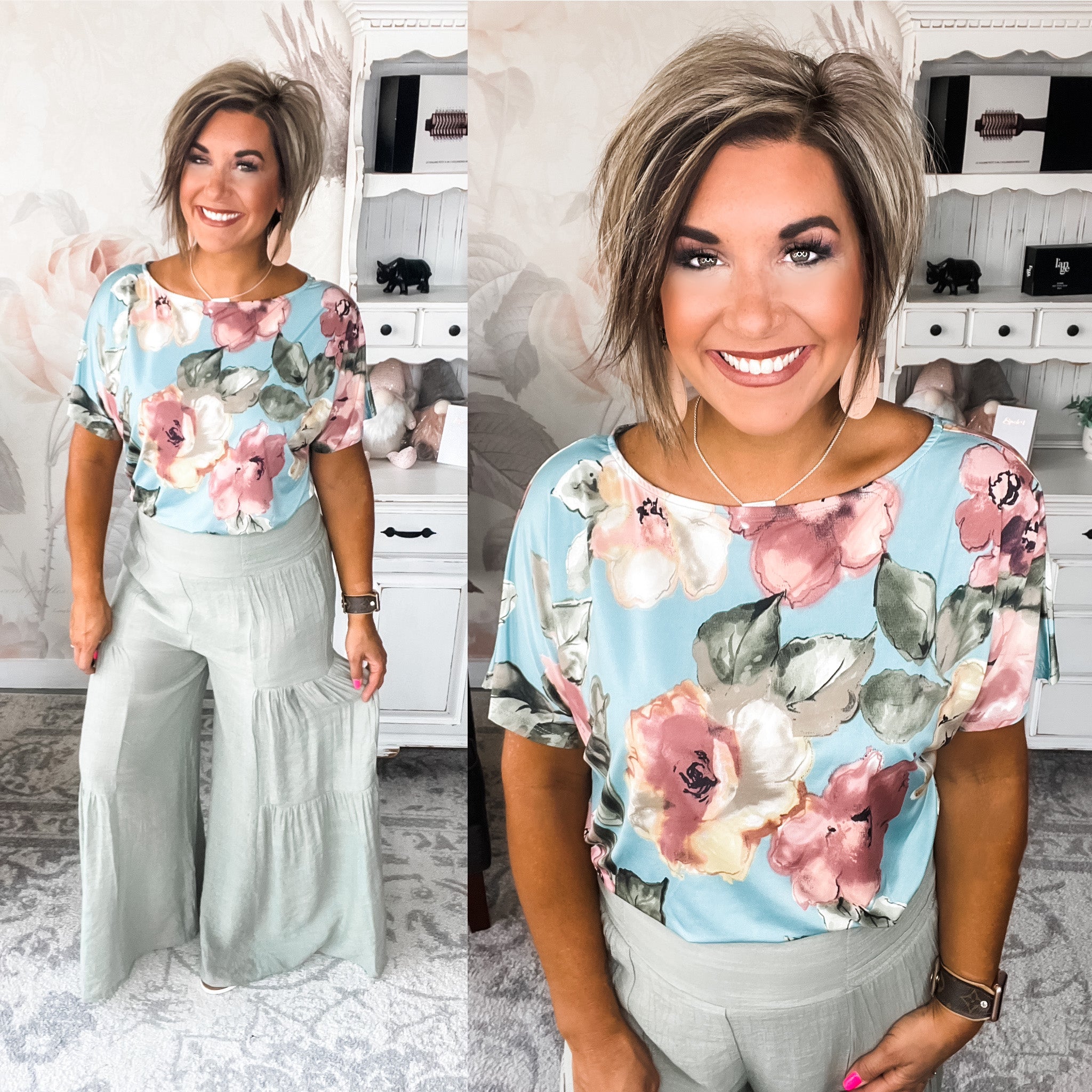 Tiered Boho Pants - Sage