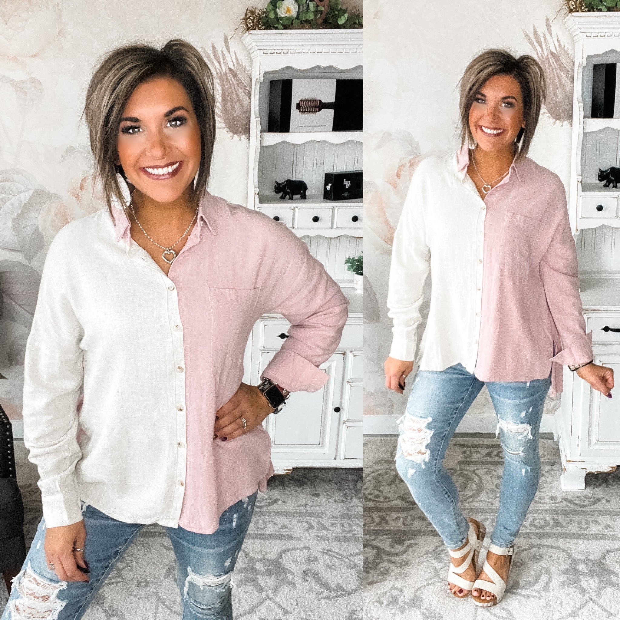 Wishing on Forever Linen Button Down