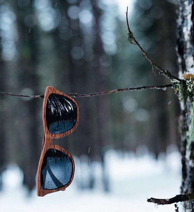 FarOut Sunglasses - Wood Grain Brown Polarized Premiums Black Lens