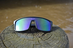 FarOut Sunglasses - Black Polarized Retros Purple Lens
