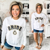 Bride Varsity Glitter Sweatshirt