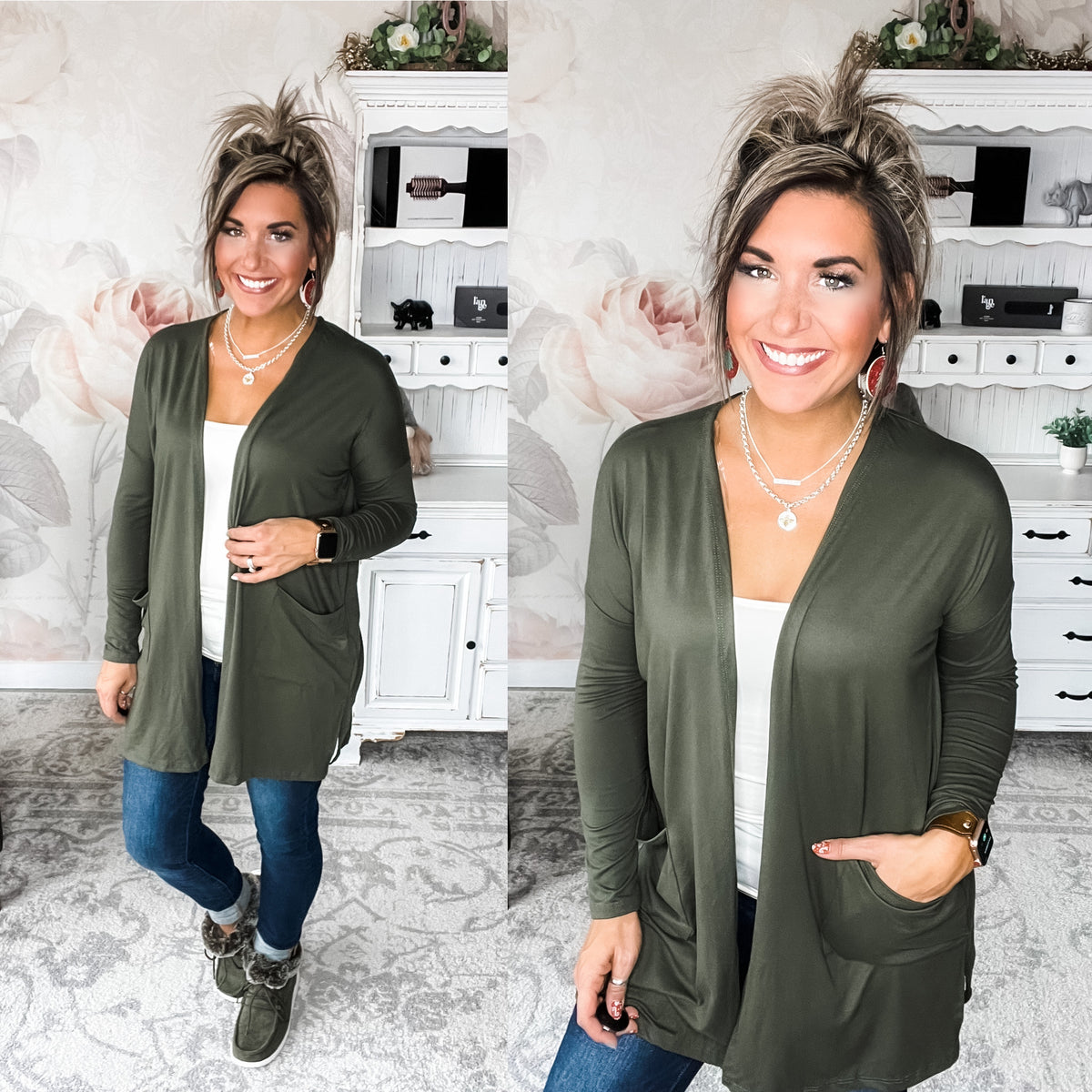 Learn to Love Cardigan - Olive