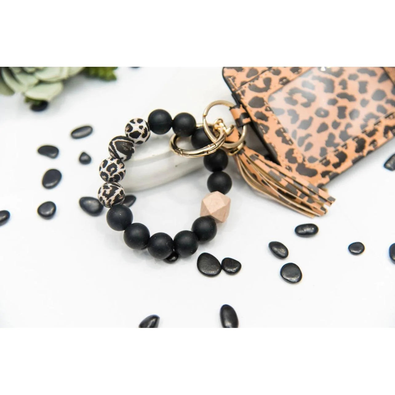 Susie Tassel Cardholder - Dark Leopard