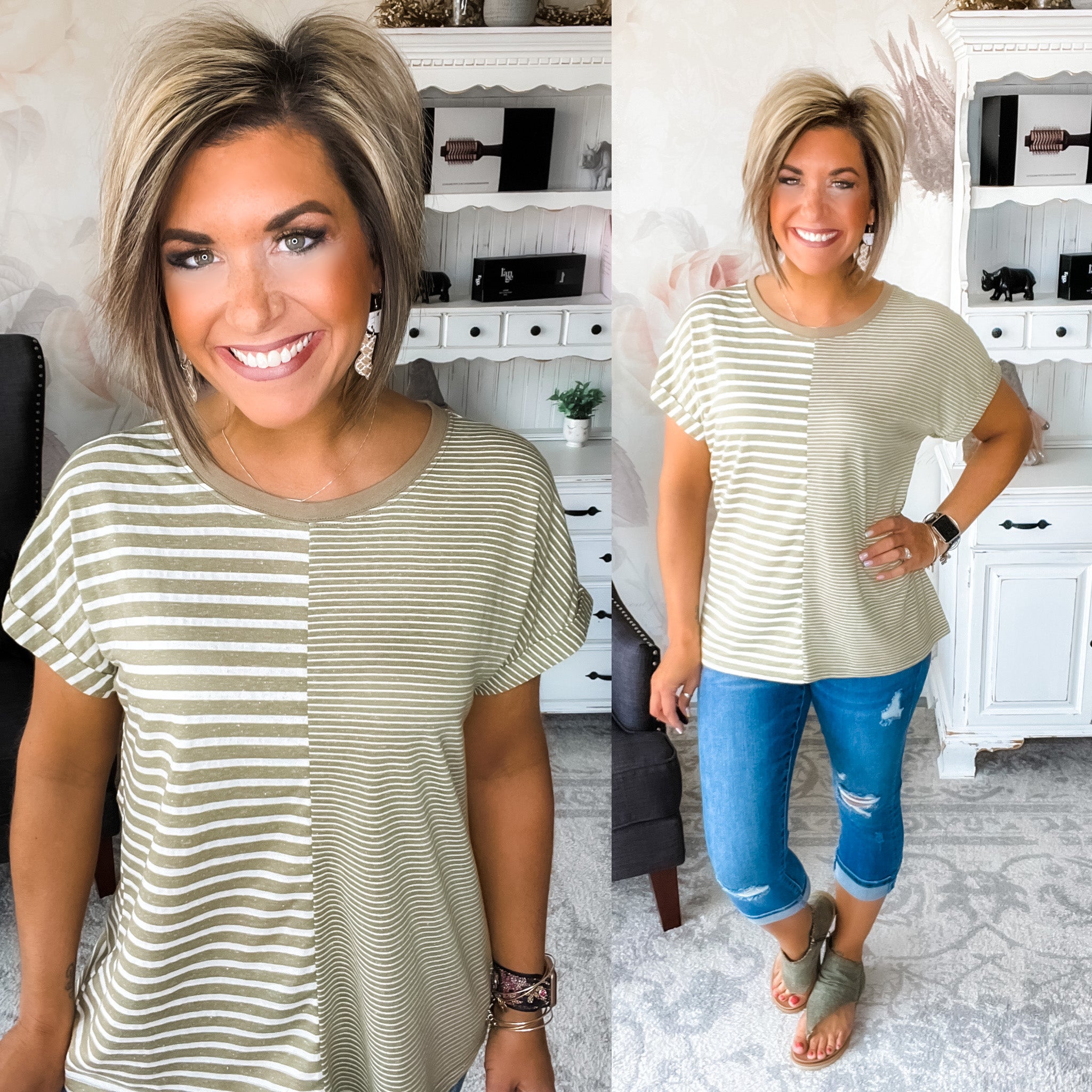 Listen To Your Heart Striped Tee
